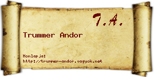 Trummer Andor névjegykártya